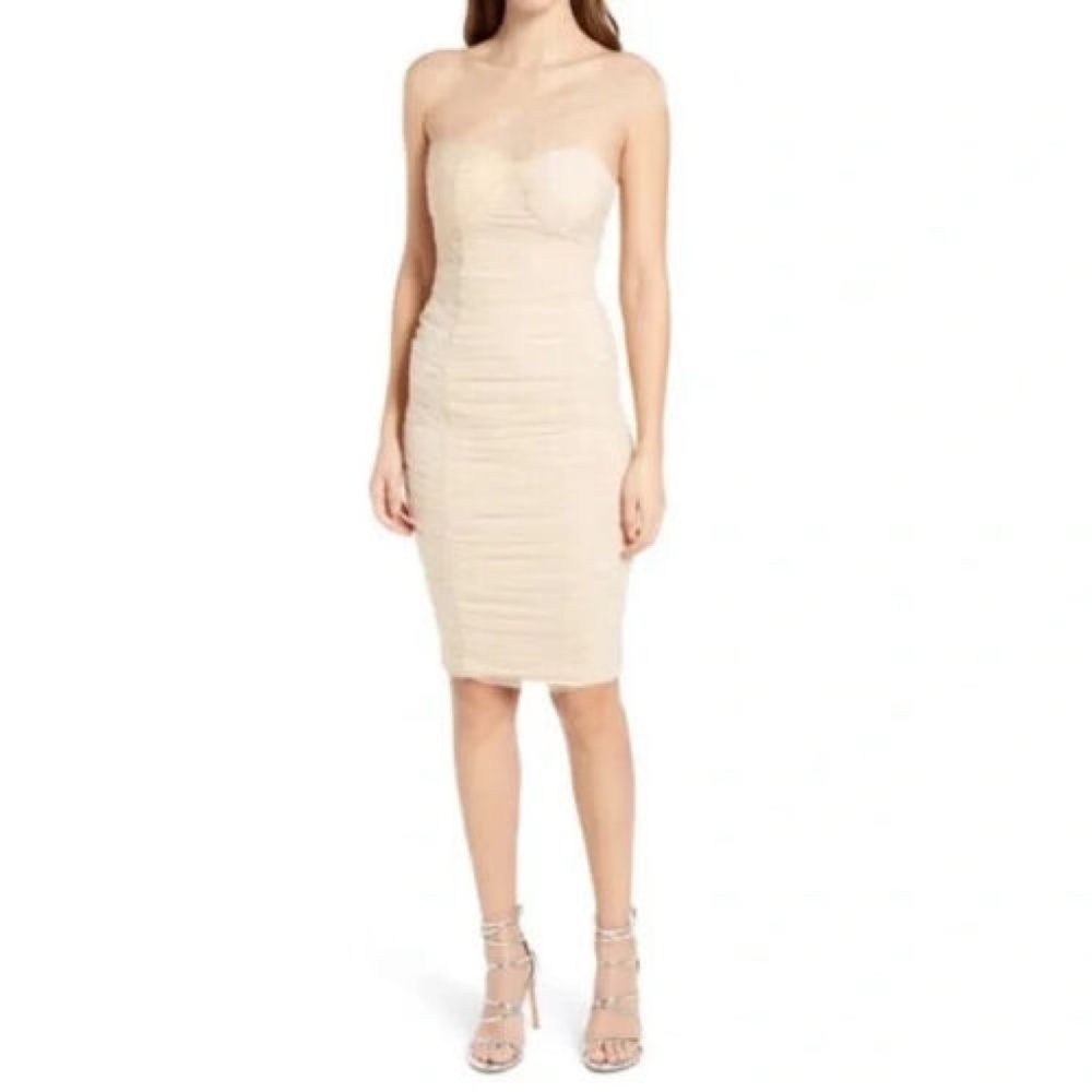 NWT Lavish Alice ruched tulle sheath dress